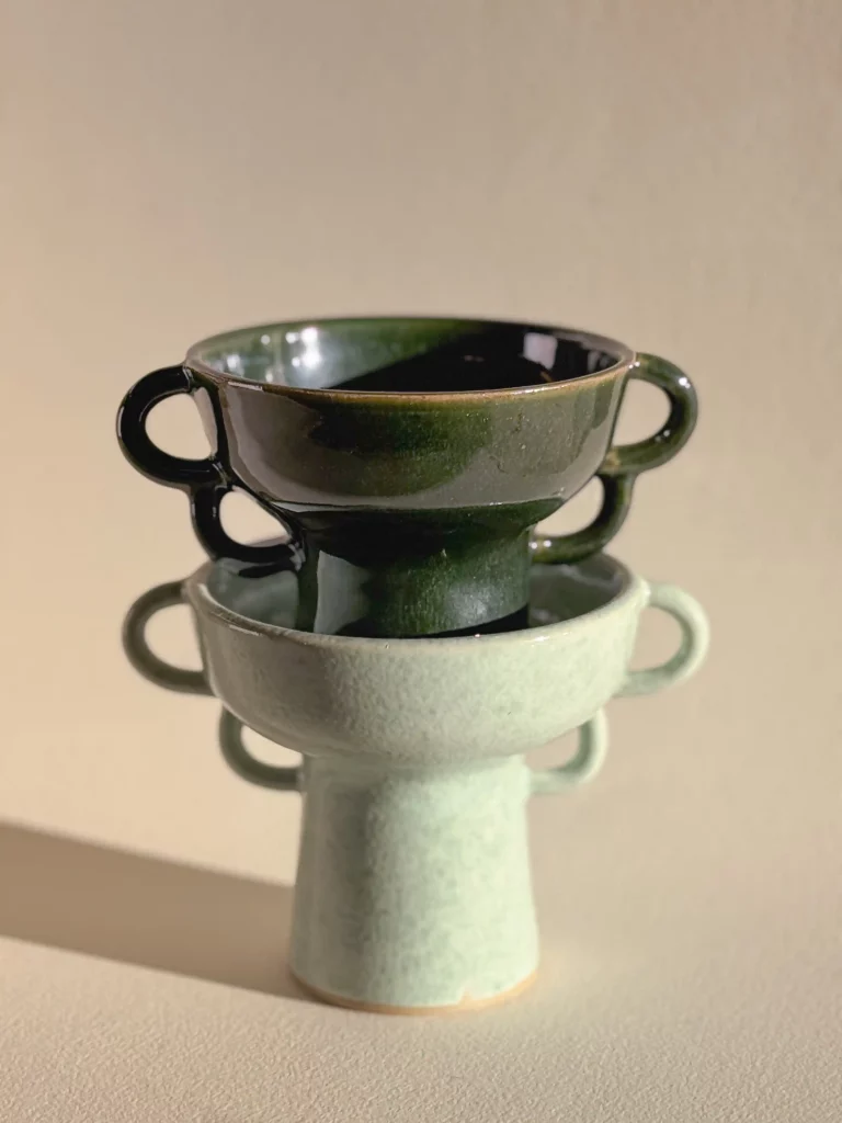 Coupelle à pied, Poterie fait main, Studio Alchimies, Céramique