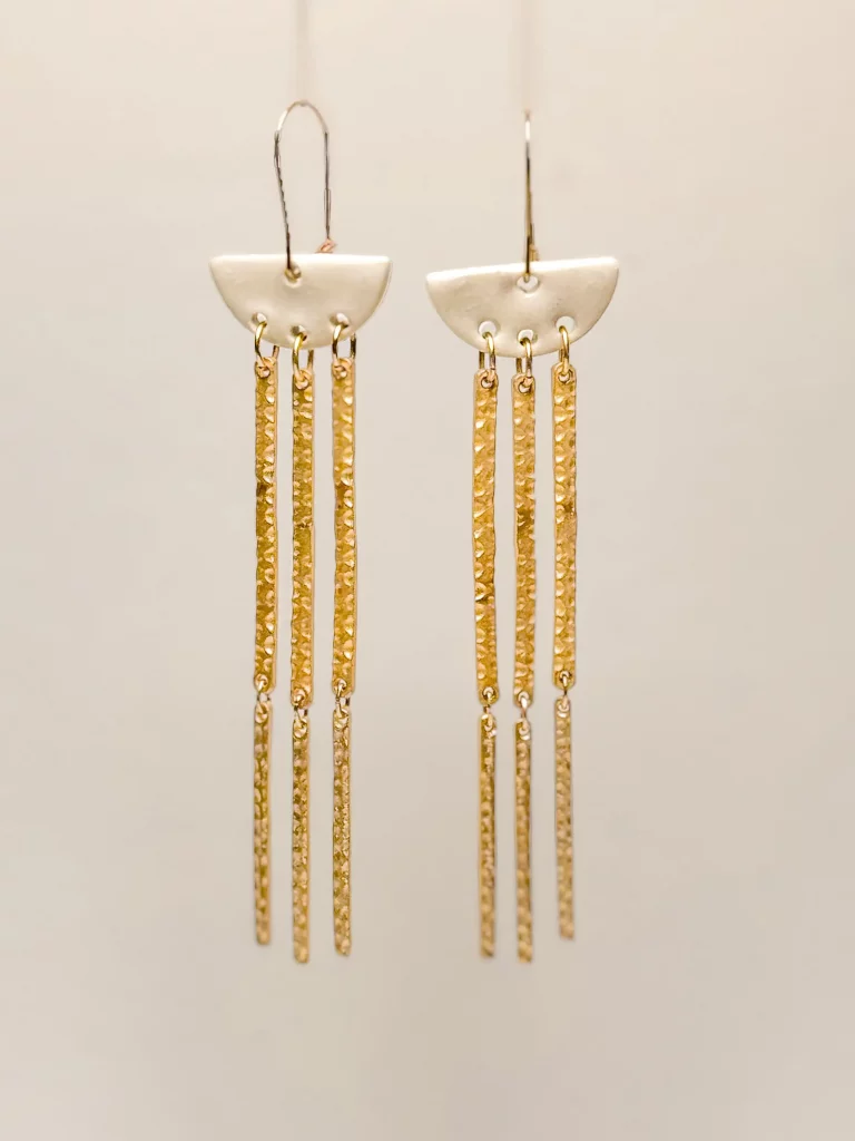 bijoux faits main, boucles d'oreilles céramiques, porcelaine, plaqués or, Studio Alchimies